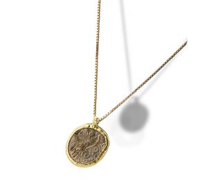 Ancient Yellow Gold Coin Necklace 