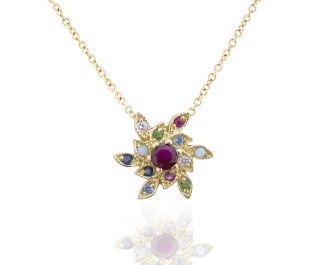 Victorian Style Mixed Gemstone Pendant