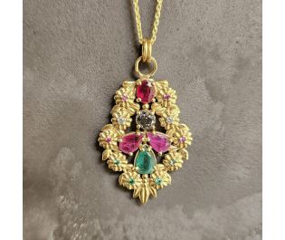 Antique Style Diamond Drop Earrings 14k Gold 