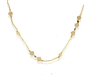 Diamond Antique Chain Ornamental Necklace