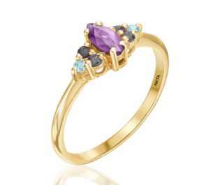 Amethyst and diamonds Ring