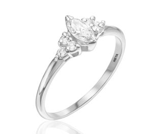 טבעת אירוסין נסיכותית משובצת יהלומים