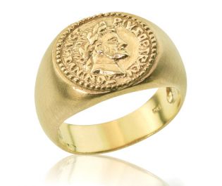 טבעת חותם עם מטבע רומי 