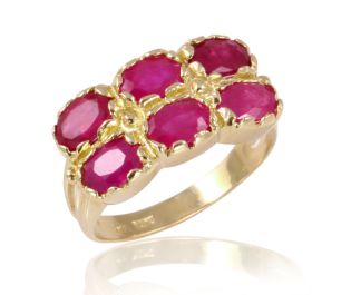 טבעת קוקטייל משובצת רובי