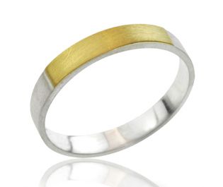 טבעת נישואין לגבר בשילוב שני גווני זהב 