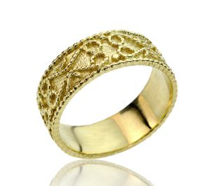 טבעת נישואין פיליגרן בסגנון וינטאג'  