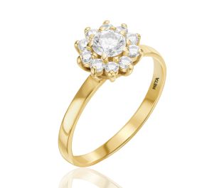 טבעת אירוסין נסיכותית משובצת יהלומים