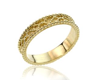 Unique Gold Embellished Wedding Band