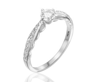 Vintage Style Diamond Solitaire Engagement Ring