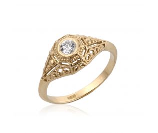 טבעת ויקטוריאנית משובצת יהלום