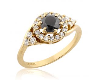 טבעת אירוסין עם יהלום שחור