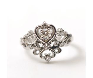 Yellow Gold Crown Ring with Diamonds