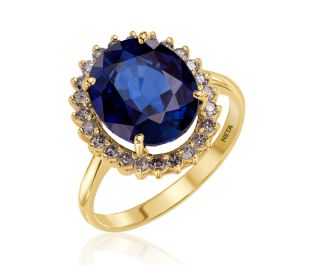 Sapphire & Diamonds Victorian Style Ring