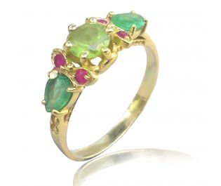 Art Nouveau Cocktail Ring in Yellow Gold 