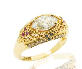 14k Gold Ruby Cleo Statement Ring