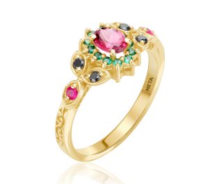 Vintage floral Engagement Ring