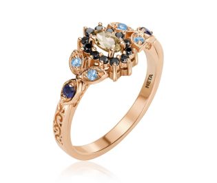 Vintage floral Gemstones Ring