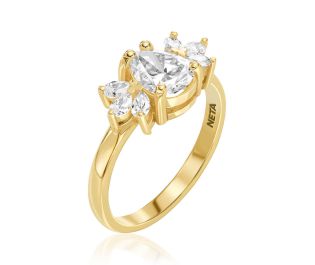 Vintage Teardrop Diamonds Engagement Ring