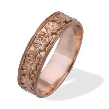 טבעת נישואין פרחונית בסגנון וינטאג'