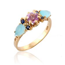 טבעת צבעונית בהשראת סגנון האר-נובו 