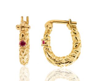 Petite Horseshoe Hoops Yellow Gold
