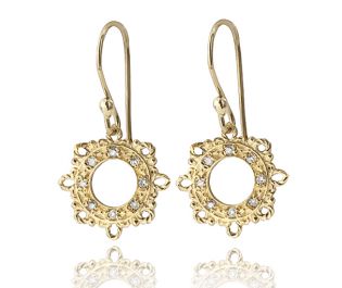 עגילי וינטג' משובצים יהלומים