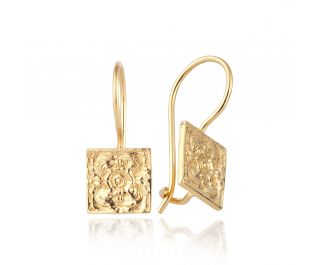 עגילי זהב תלויים 