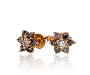  עגילי כוכב עם יהלומים גולמיים