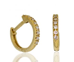 Embedded Diamond Hoop Earrings