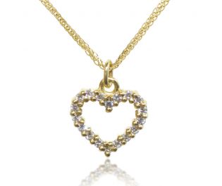 שרשרת לב משובצת יהלומים 