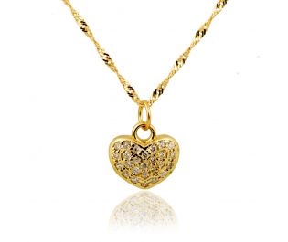 שרשרת לב משובצת יהלומים 