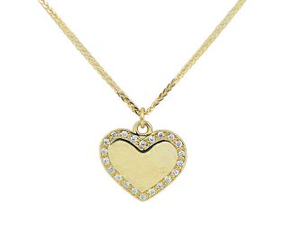 שרשרת לב משובצת יהלומים 